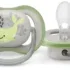 Lot de 2 sucettes Philips Avent Ultra Air Animals 6‑18 mois – coques extra-ventilées, silicone orthodontique, 98 % d’acceptation, étui micro-ondes.